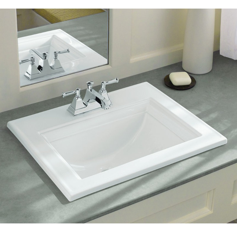 K233740,96 Kohler Memoirs® Ceramic Rectangular DropIn Bathroom Sink with Overflow & Reviews